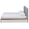 Baxton Studio Edmond Grey Upholstered and Ash Walnut Wood Full Size Platform Bed 164-10665 - alternate 3